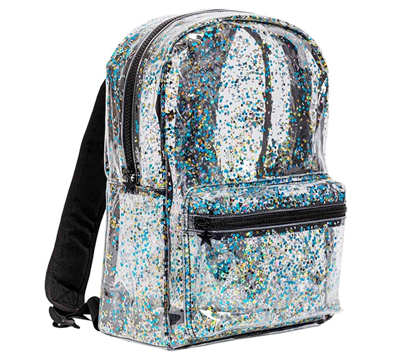 Backpack Glitter transparent/black